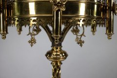Gothic Revival c.1880 Brass Table Lamp in the Manner of A. W. N. Pugin - Thumbnail 8