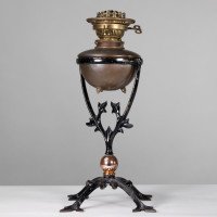W. A. S. Benson, Cast Iron Four-Leg Table Oil Lamp - Thumbnail 2