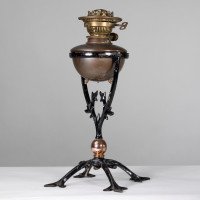 W. A. S. Benson, Cast Iron Four-Leg Table Oil Lamp - Thumbnail 3