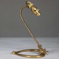 W. A. S. Benson Brass Table Lamp with Heart-Shaped Base - Thumbnail 8