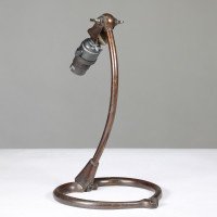W. A. S. Benson, Arts & Crafts Brass Swan Table Light with Heart-Shaped Base - Thumbnail 4