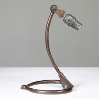W. A. S. Benson, Arts & Crafts Brass Swan Table Light with Heart-Shaped Base - Thumbnail 3