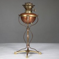W. A. S. Benson, Copper and Brass Table Oil Lamp with Removable Font - Thumbnail 2