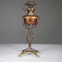 W. A. S. Benson, Copper and Brass Table Oil Lamp with Removable Font - Thumbnail 4