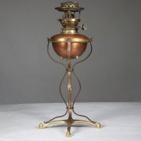 W. A. S. Benson, Copper and Brass Table Oil Lamp with Removable Font - Thumbnail 5