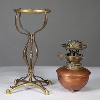 W. A. S. Benson, Copper and Brass Table Oil Lamp with Removable Font - Thumbnail 12