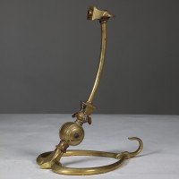 W. A. S. Benson. Pair of Arts & Crafts Brass Table Lamps with Heart Shaped Bases - Thumbnail 3