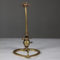 W. A. S. Benson. Pair of Arts & Crafts Brass Table Lamps with Heart Shaped Bases - Thumbnail 6