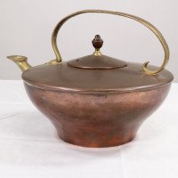 W. A. S. Benson, Arts & Crafts Copper and Brass Kettle with Hoop Handle - Thumbnail 2