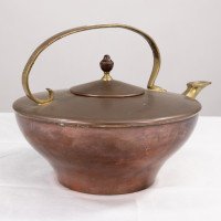 W. A. S. Benson, Arts & Crafts Copper and Brass Kettle with Hoop Handle - Thumbnail 3