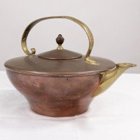 W. A. S. Benson, Arts & Crafts Copper and Brass Kettle with Hoop Handle - Thumbnail 5
