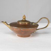 W. A. S. Benson, Small Arts & Crafts Copper and Brass Teapot - Thumbnail 2