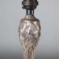 Pair of Arts & Crafts Silver-Plated Table Lamps with Stylised Floral Relief - Thumbnail 12