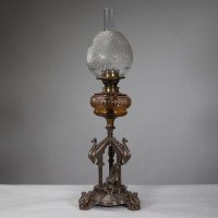 Elkington. Exhibition Quality Aesthetic Movement Silver Plated Oil Lamp. - Thumbnail 2