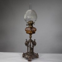 Elkington. Exhibition Quality Aesthetic Movement Silver Plated Oil Lamp. - Thumbnail 3