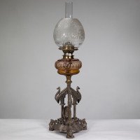 Elkington. Exhibition Quality Aesthetic Movement Silver Plated Oil Lamp. - Thumbnail 5