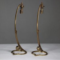 WAS Benson. An original pair of Brass Swan Table Lights. - Thumbnail 3