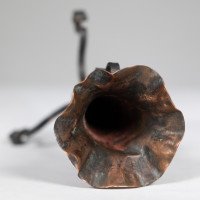 Arts & Crafts Copper & Hand Wrought Iron Conical Flower Vase - Thumbnail 8