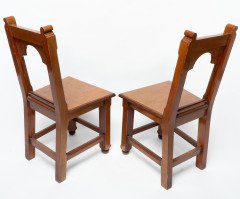 Bruce Talbert Attributed, a Pair of Gothic Revival Walnut Hall Chairs - Thumbnail 4