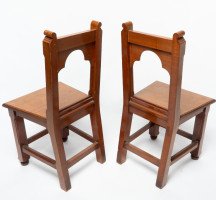 Bruce Talbert Attributed, a Pair of Gothic Revival Walnut Hall Chairs - Thumbnail 6
