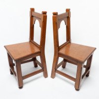 Bruce Talbert Attributed, a Pair of Gothic Revival Walnut Hall Chairs - Thumbnail 7
