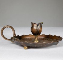 Carl Deffner. Germany. Arts & Crafts Copper Chamber Stick Candle Holder - Thumbnail 3