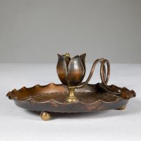 Carl Deffner. Germany. Arts & Crafts Copper Chamber Stick Candle Holder - Thumbnail 8