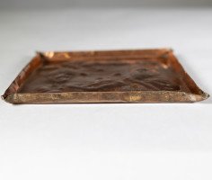 Arts & Crafts Copper Tray with Repousse Butterfly Decoration - Thumbnail 10