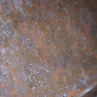 An Arts & Crafts Copper Tray Decorated with Swimming Fishes & Folded Wavy Edges - Thumbnail 6
