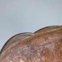 An Arts & Crafts Copper Tray Decorated with Swimming Fishes & Folded Wavy Edges - Thumbnail 8