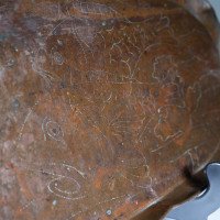 An Arts & Crafts Copper Tray Decorated with Swimming Fishes & Folded Wavy Edges - Thumbnail 7