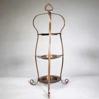 An Arts & Crafts Copper Cake Stand with Three Matching Copper Plates - Thumbnail 2