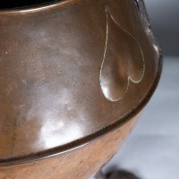 An Arts & Crafts Copper Coal Bucket with Stylized Heart Decoration - Thumbnail 12