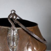 Arts & Crafts Copper Coal Bucket with Stylised Heart Decoration - Thumbnail 14
