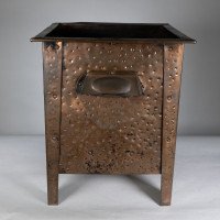 Arts & Crafts Glasgow School Copper Coal Box with Floral Decoration - Thumbnail 7