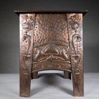 Arts & Crafts Glasgow School Copper Coal Box with Floral Decoration - Thumbnail 8