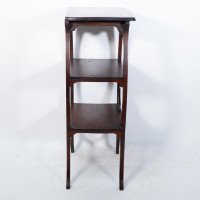 An Art Nouveau Mahogany Three-Tier Plant Stand with Shallow Floral Carving - Thumbnail 5