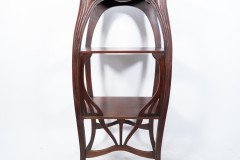 An Art Nouveau Mahogany Three-Tier Plant Stand with Shallow Floral Carving - Thumbnail 10