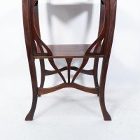 An Art Nouveau Mahogany Three-Tier Plant Stand with Shallow Floral Carving - Thumbnail 12