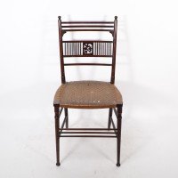 H. W. Batley. Collinson & Lock. Aesthetic Movement Side Chair with Floral Decor - Thumbnail 2