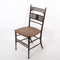 H. W. Batley. Collinson & Lock. Aesthetic Movement Side Chair with Floral Decor - Thumbnail 3