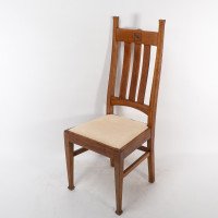 E. A. Taylor for Wylie & Lochhead. A Set of Four Arts & Crafts Oak Dining Chairs - Thumbnail 3