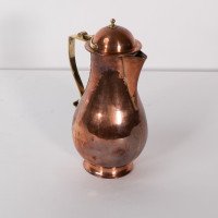 Birmingham Guild of Handicraft. An Arts & Crafts Copper & Brass Chocolate Jug - Thumbnail 2