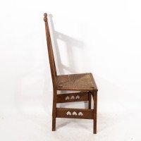 Shapland & Petter. Arts & Crafts Oak Desk or Side Chair with Pierced Hearts - Thumbnail 3