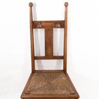Shapland & Petter. Arts & Crafts Oak Desk or Side Chair with Pierced Hearts - Thumbnail 6