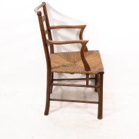 C. R. Ashbee. An Arts & Crafts Rush Seat Ladder Back Armchair - Thumbnail 4