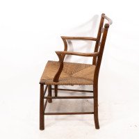C. R. Ashbee. Arts & Crafts Rush Seat Ladder Back Armchair - Thumbnail 5