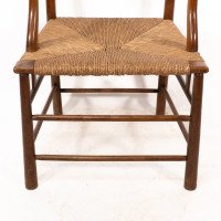 C. R. Ashbee. Arts & Crafts Rush Seat Ladder Back Armchair - Thumbnail 7