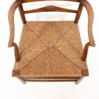 C. R. Ashbee. An Arts & Crafts Rush Seat Ladder Back Armchair - Thumbnail 8