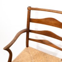 C. R. Ashbee. An Arts & Crafts Rush Seat Ladder Back Armchair - Thumbnail 9